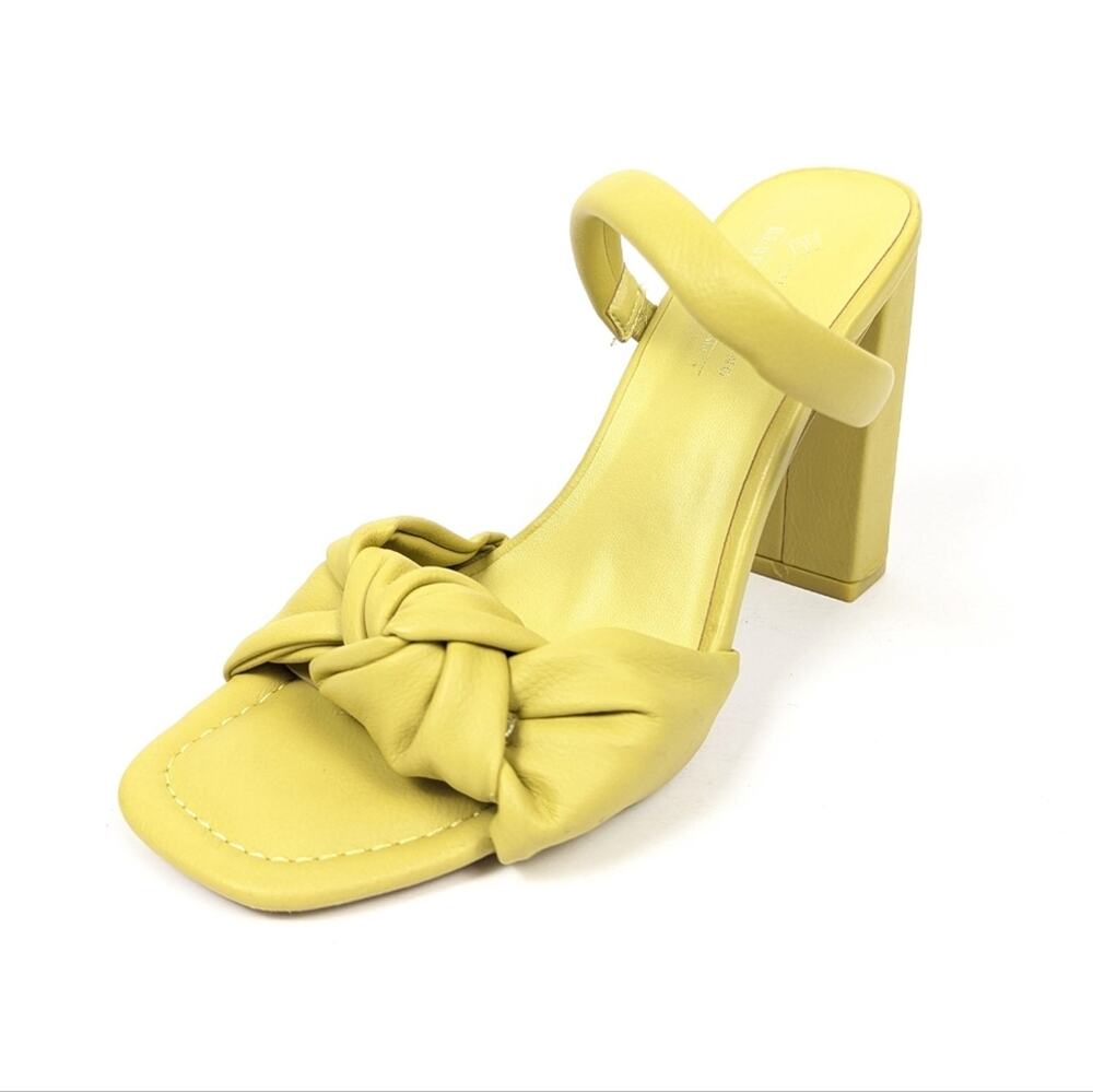 Call It Spring Rhia Vegan Green Slip On Bow Block Heel Sandals Size 7
